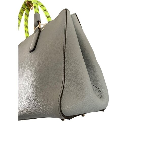 Anya Hindmarch Small Ebury Leather Tote Bag Light Blue Gray Neon Cord Handles - Picture 5 of 16